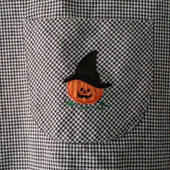 Strasburg Houndstooth reversible Halloween , red trim pocket dress Sz 6 NWOT - Picture 3 of 8